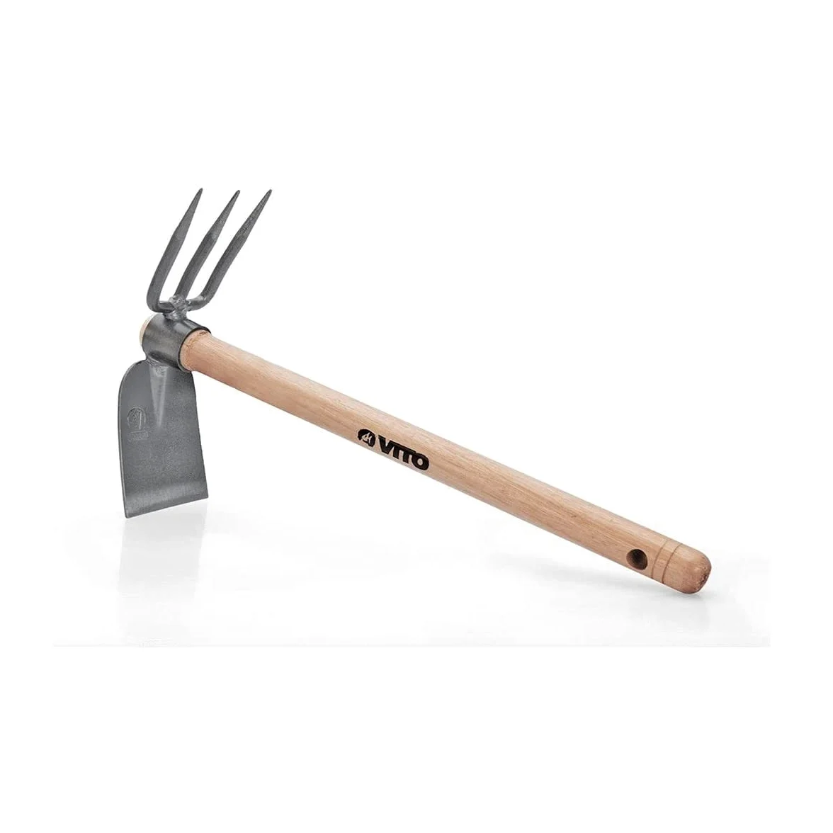 VITO - Kit 9 Outils de Jardin Manche Bois INOX et Fer forgés à la Main Outils de Jardin