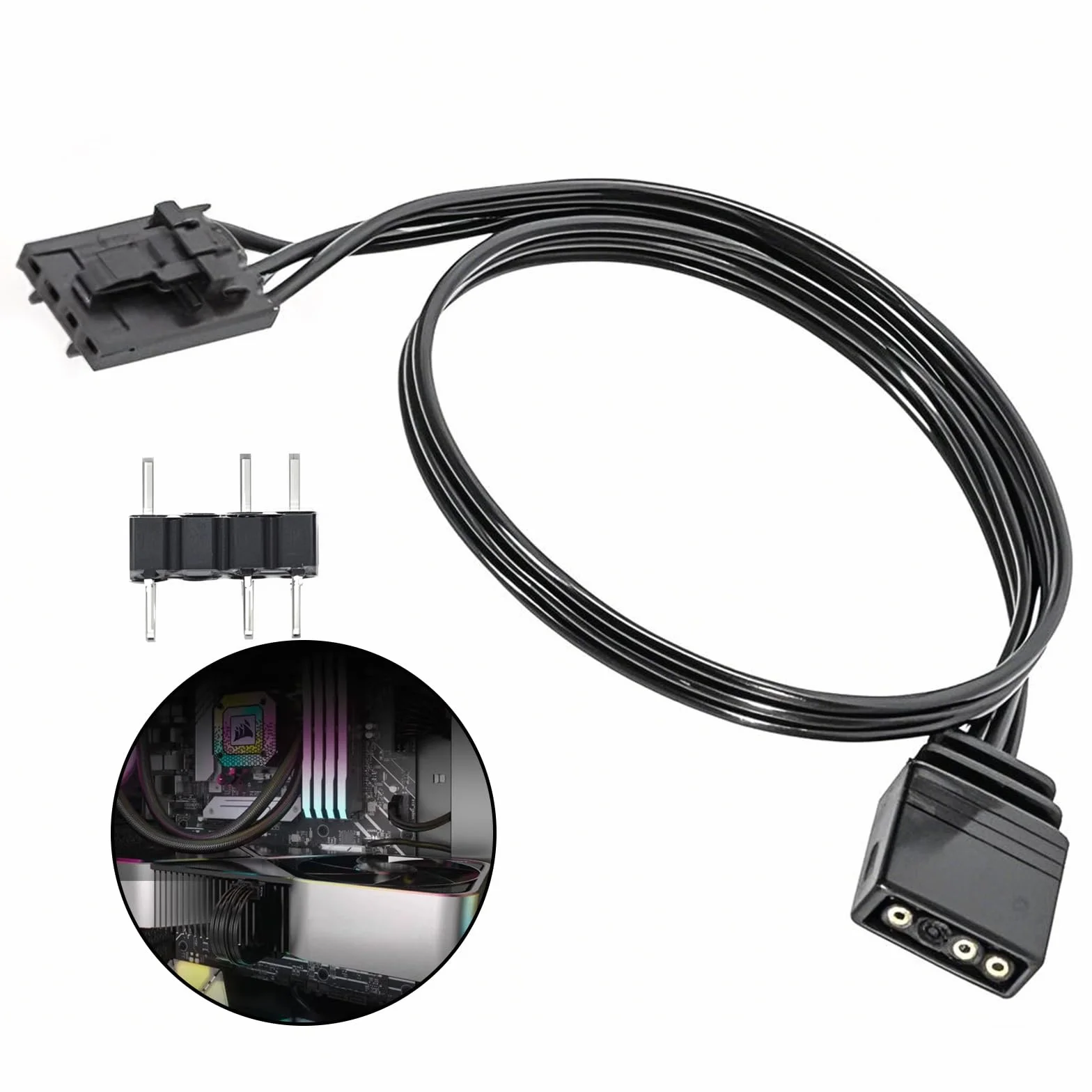 Câble Adaptateur ARGB Corsair pour Ventilateurs QL LL120, Godlight Sync, Splitter RGB, 25 cm