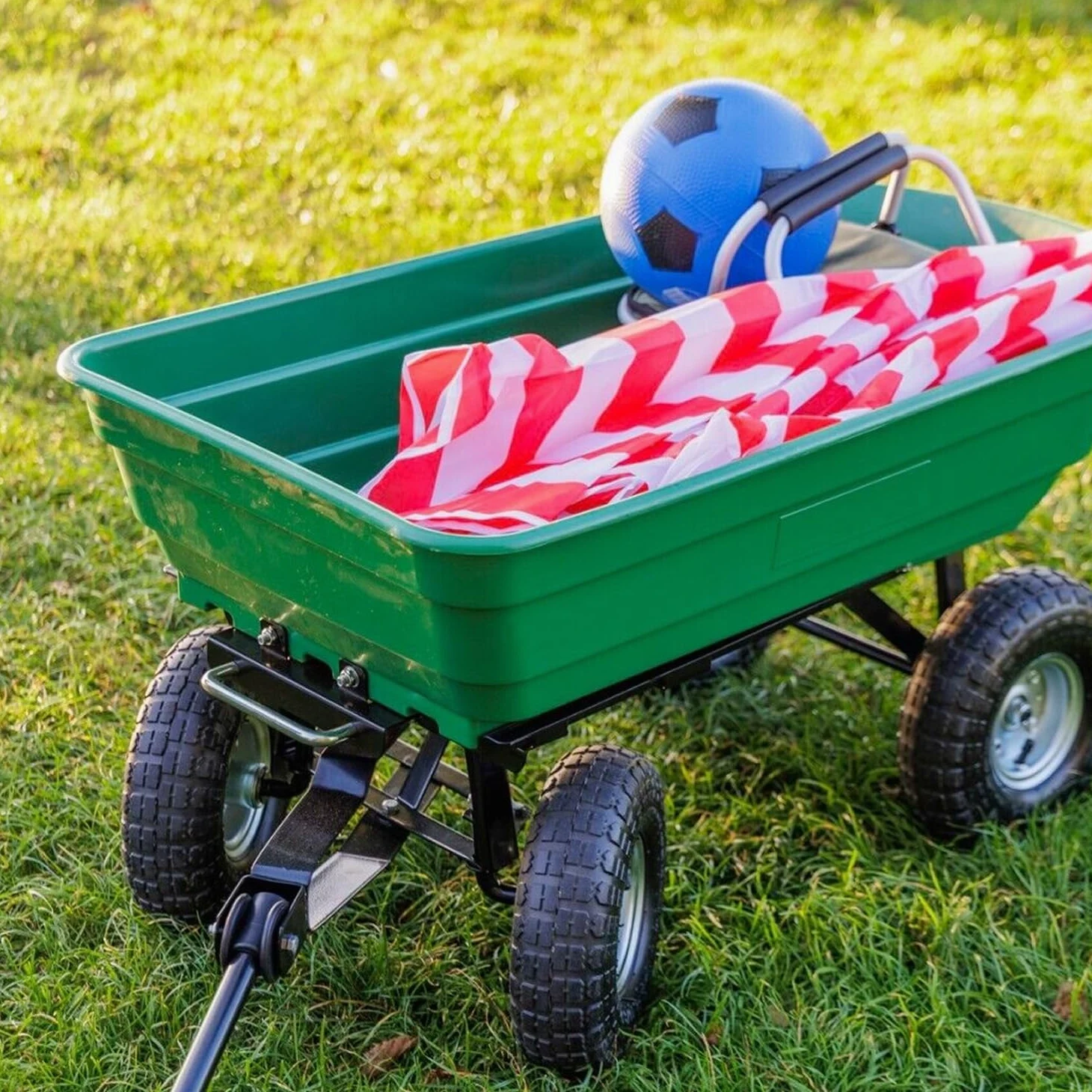 Avilia Brouette de Jardin Polyvalente 75 l avec Baignoire Rabattable et Roues pneumatiques – Solution optimale pour Le Transport du Bois, Les Plantes et Les matériaux de Jardinage en ABS Vert