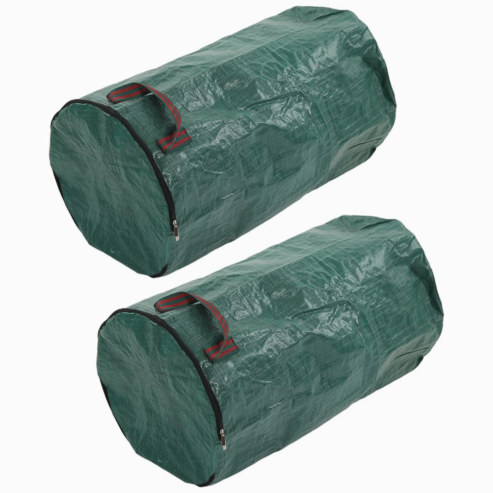 Sacs de déchets de jardin verts réutilisables, 2 pièces, Anti-Corrosion, résistant à la chaleur, sac de collecte de feuilles avec poignée (120L/32Gal 45x76cm /17,7x29,9 pouces)