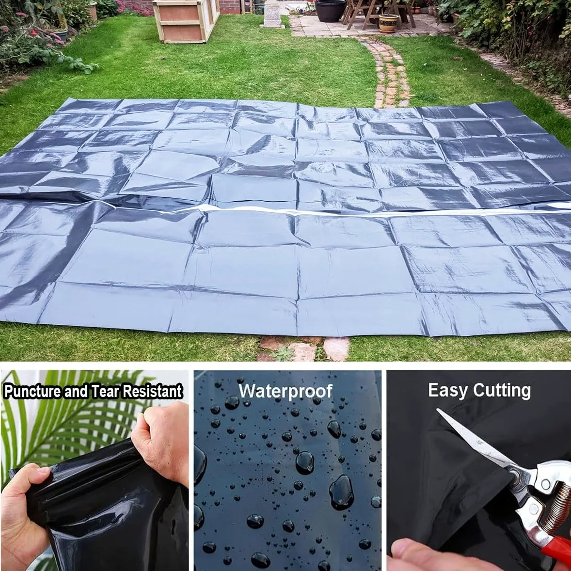 Bâche flexible pour étang à poissons, paysages, piscines et fontaines – Membrane imperméable durable et résistante aux UV