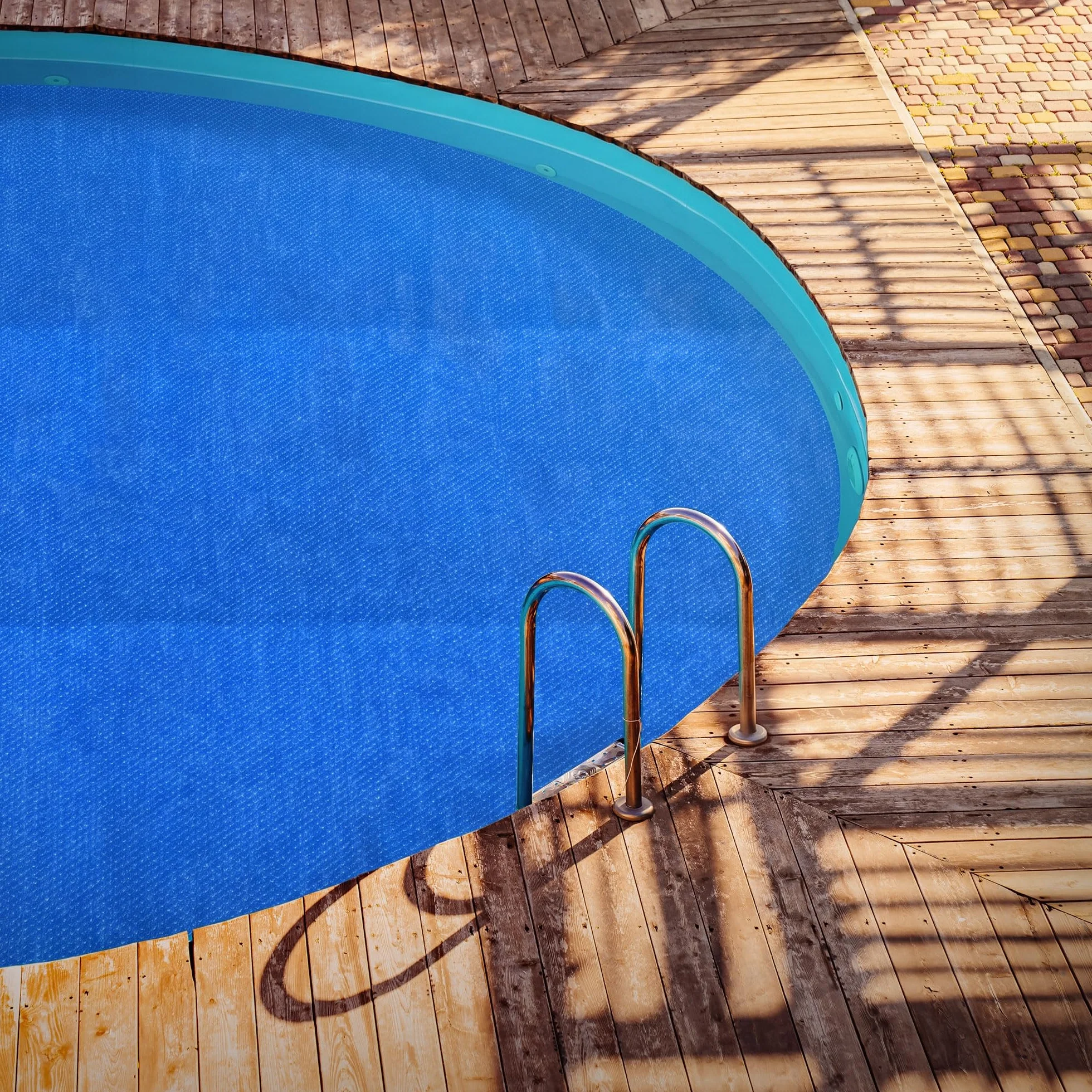 ECD Germany Bâche Solaire de Piscine Ronde Ø 366 cm Bleue, 120µm, Film à Bulles Découpable