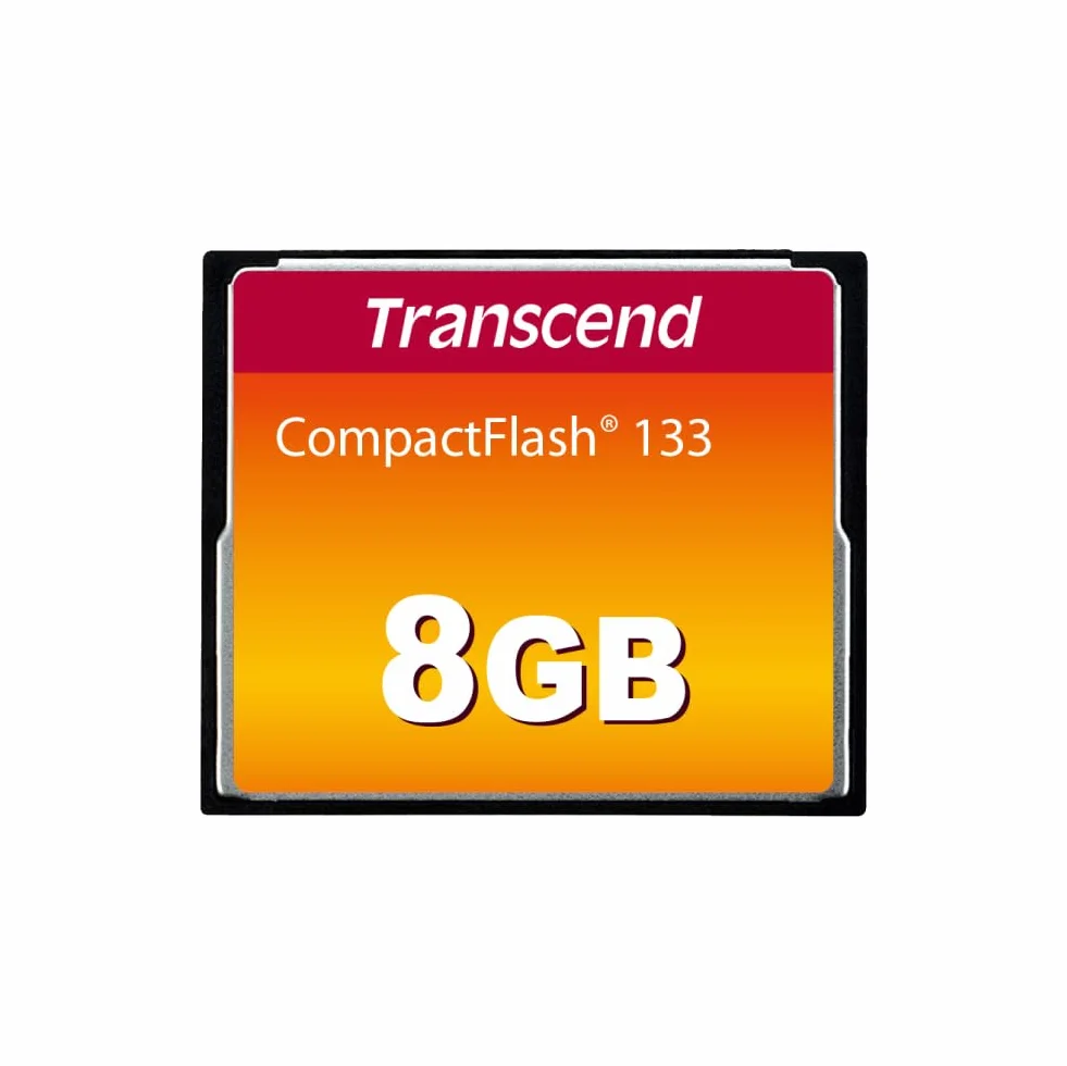 Transcend Carte mémoire CompactFlash 133 8GB CF Card 50/20 MB/s Ultra DMA 4 MLC NAND