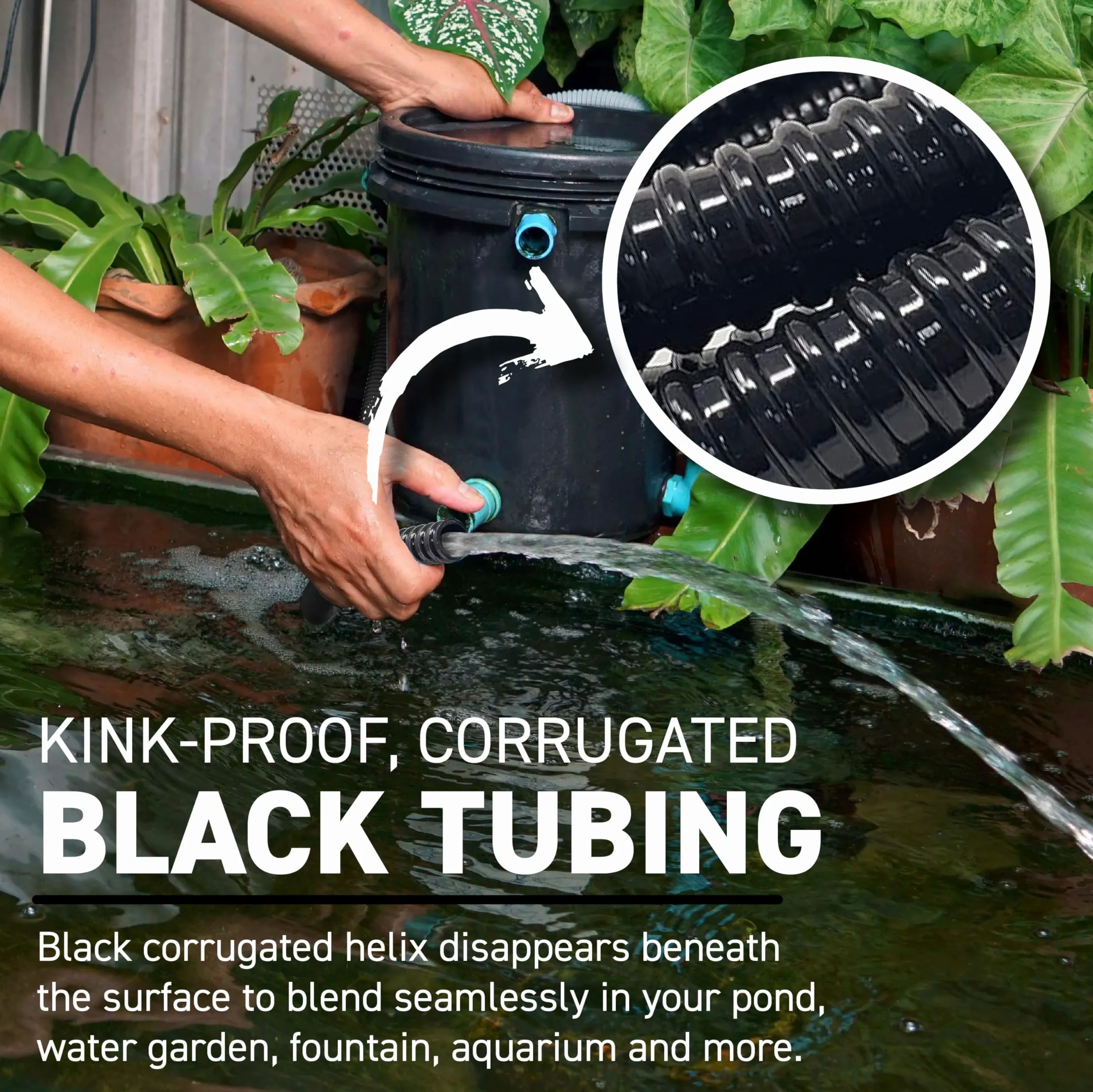 CBROSEY Sealproof Rollerflex Kinkproof 1–1/5,1 cm Tube d'étang et Aquarium Tuyau, 3,8 cm, 6,1 m, Noir 1-1/2"