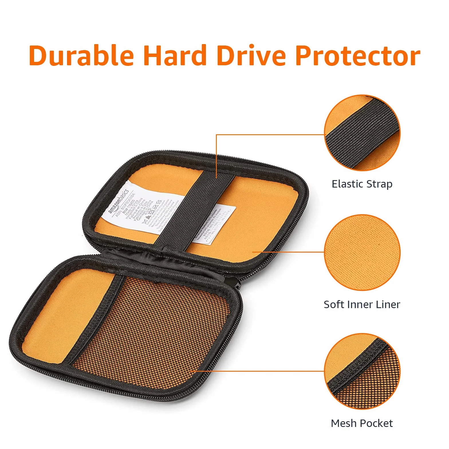 Amazon Basics Étui pour disque dur portable My Passport Essentiel, Noir