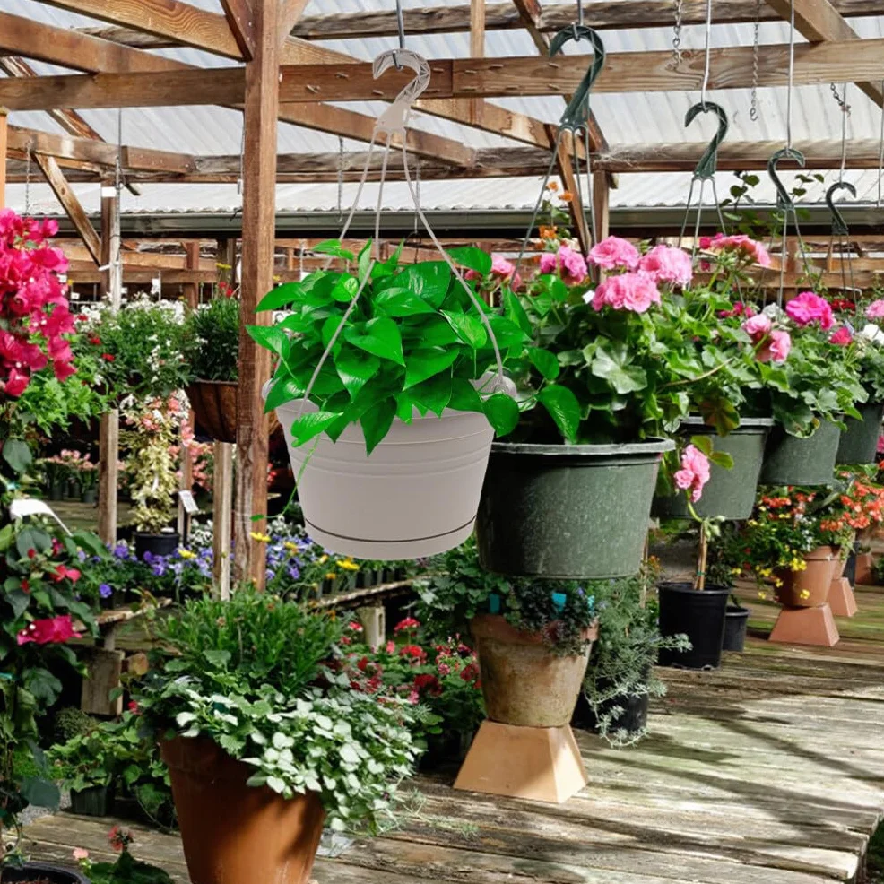 Yardwe 2 Suspendus Pots de Fleur Plastique Intérieur Extérieur Jardin Balcon Terrasse