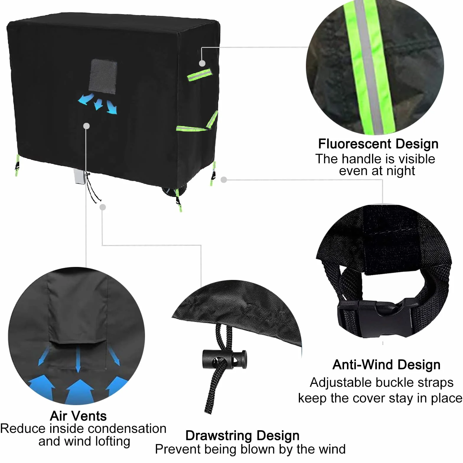 Housse de Protection Chariot Plancha 100x60x90 cm Imperméable Polyester