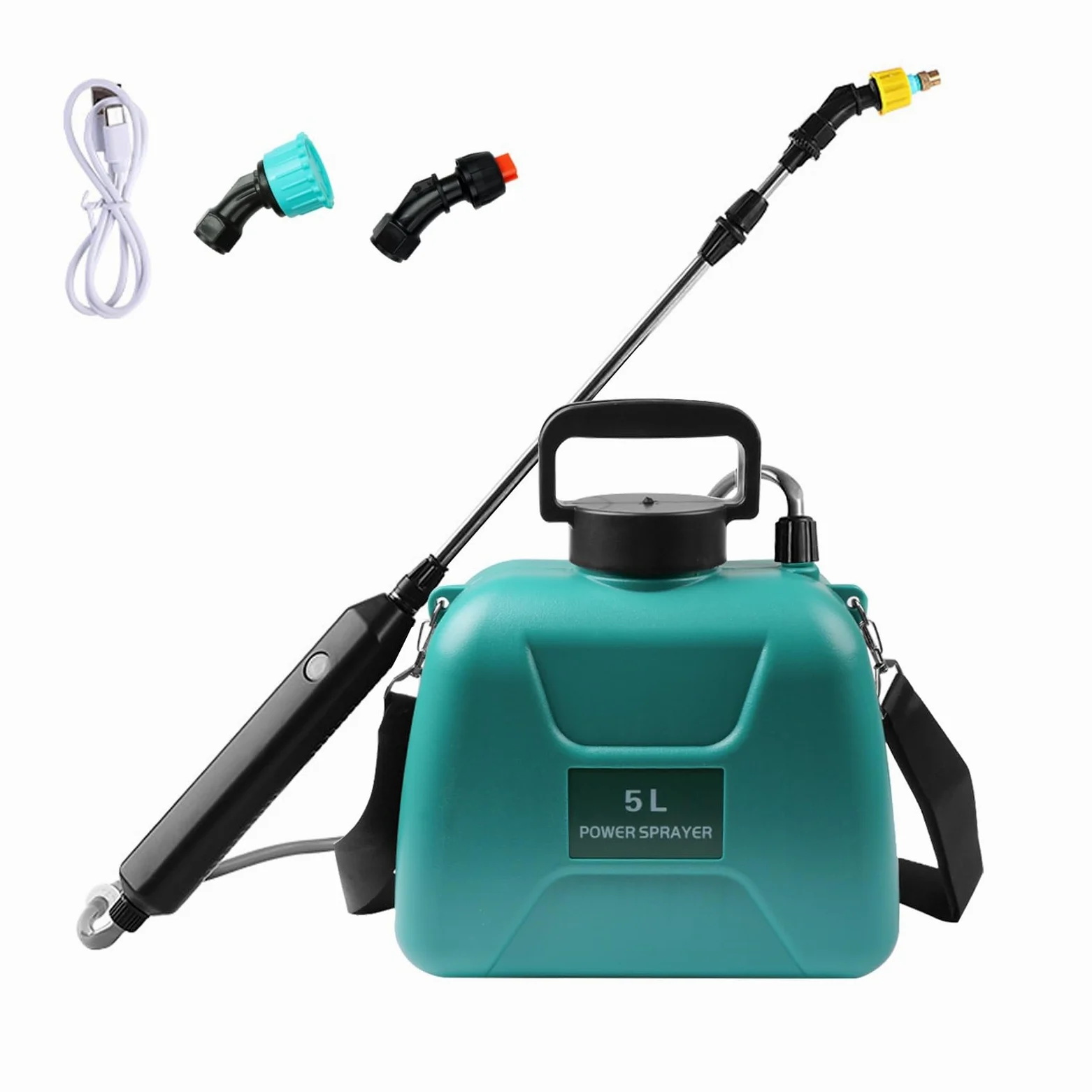 Pulvérisateur électrique pour plantes Pulvérisateur d'épaule à pression 5 l Fumigateur Sac à dos Batterie rechargeable portable pour jardin