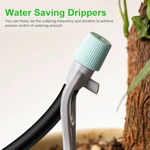 banapoy Kit D'irrigation Solaire Goutte à Goutte, Système D'arrosage Automatique Intelligent avec 2 Pompes 20Pots, Dispositif D'arrosage Balcon Intérieur Jardin Bureau Vacances