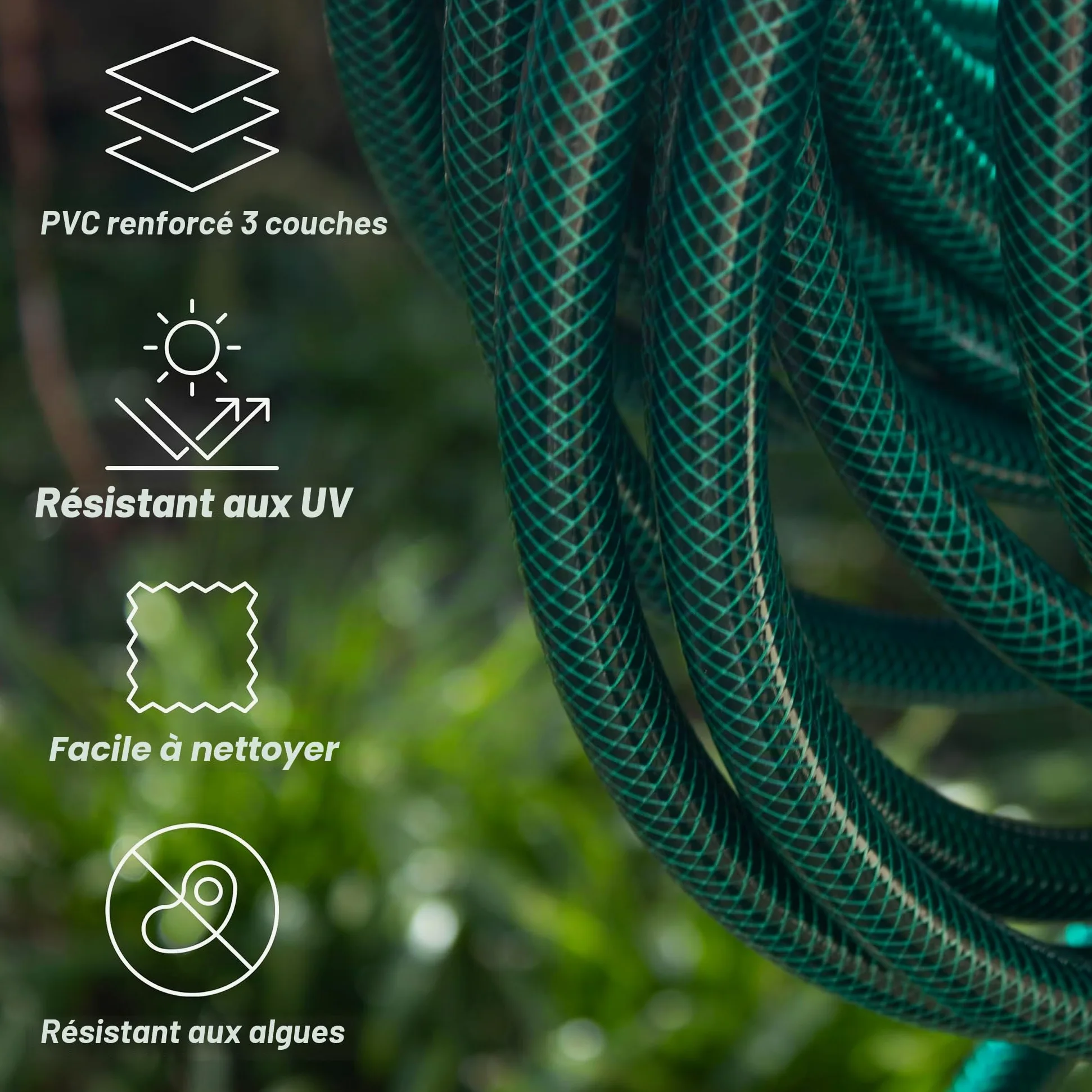 Kit tuyau renforcé Faithfull 30m avec raccords et pistolet