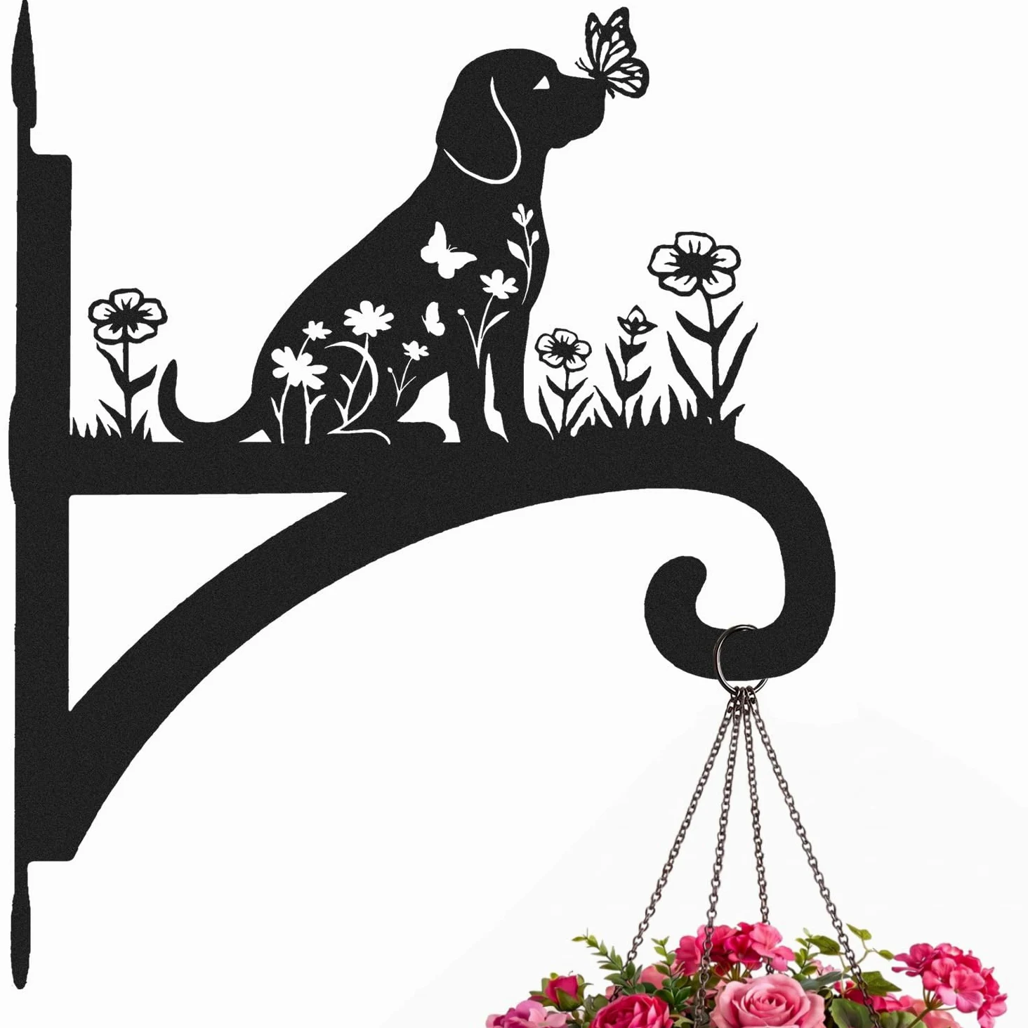 Beagle Cintres pour plantes pour les amoureux des chiens, crochets décoratifs en métal pour l'extérieur