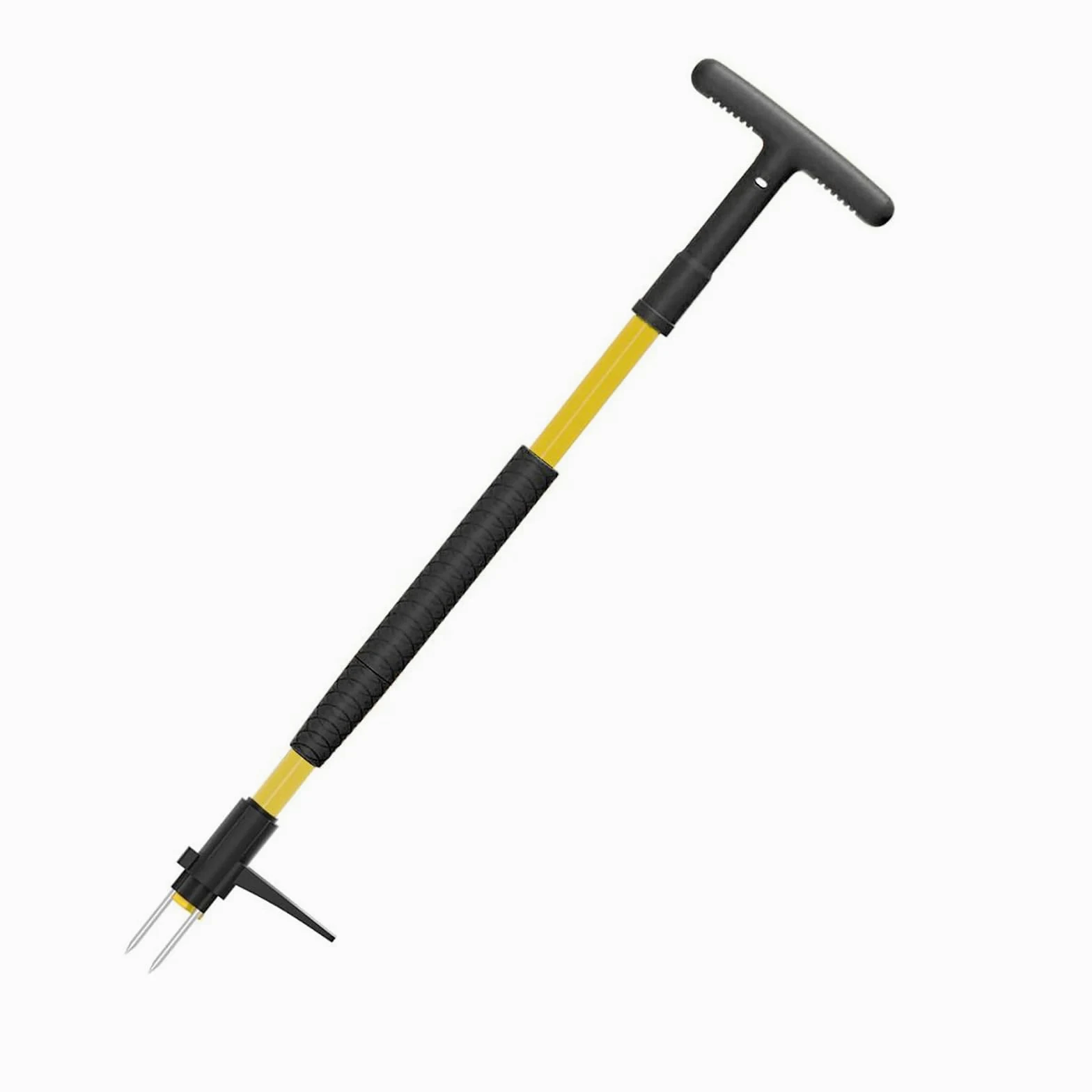 Désherbeur amovible avec griffes rotatives en acier inoxydable pour enlever les racines. Design ergonomique