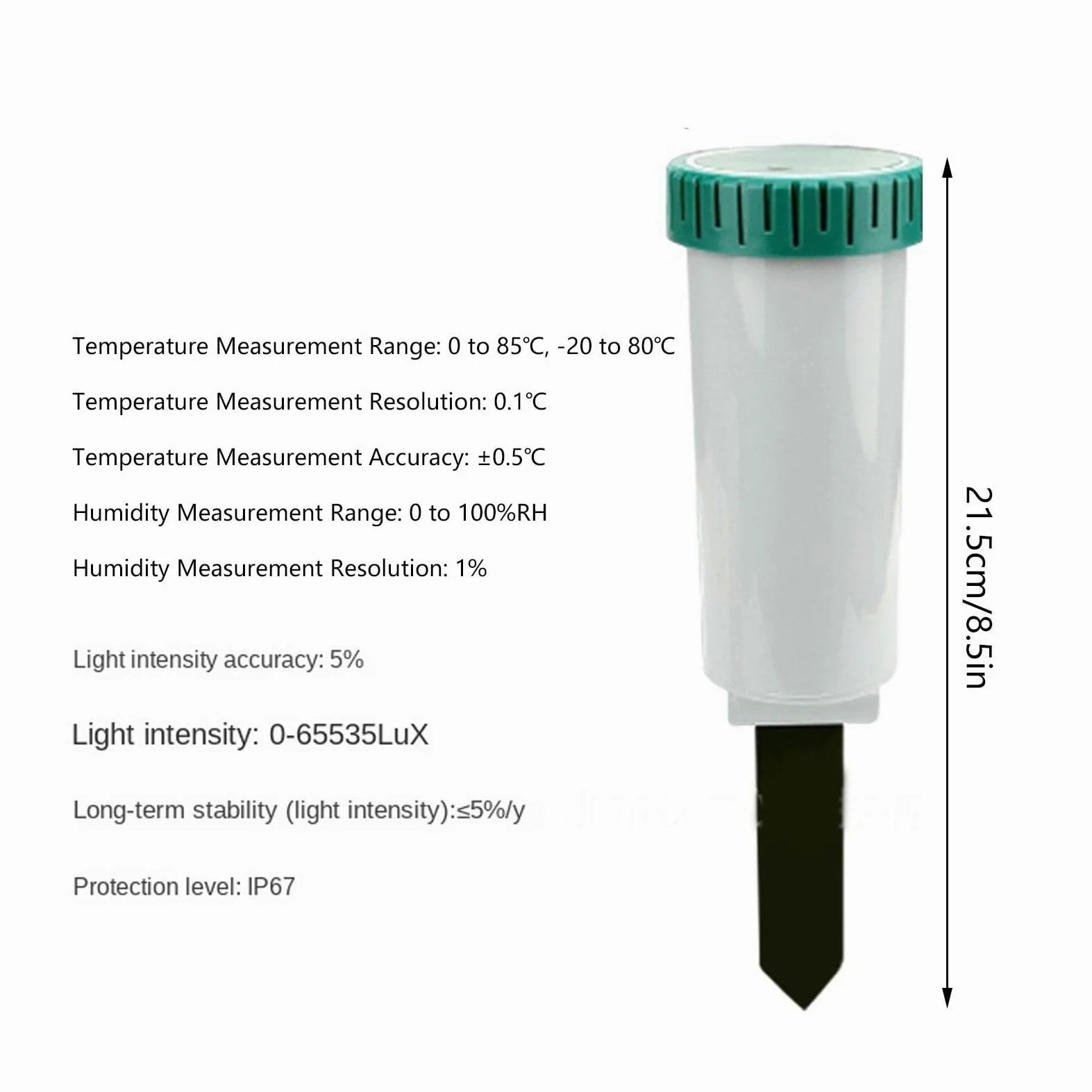 Humidimètre du Sol, Capteur d'arrosage des Plantes ABS avec Plage de Température de 32 °F à 185 °F, Moniteur d'humidité de la Lumière étanche IP67 pour Plantes de Ferme de Jardin