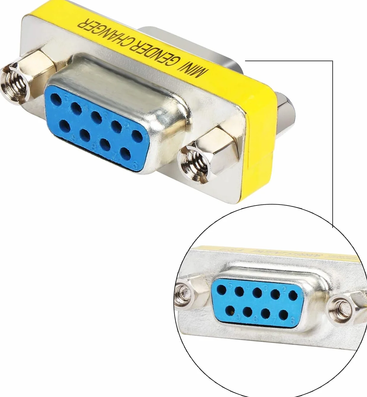 Connecteur Adaptateur DB9 Femelle à Femelle RS232 9 Broches