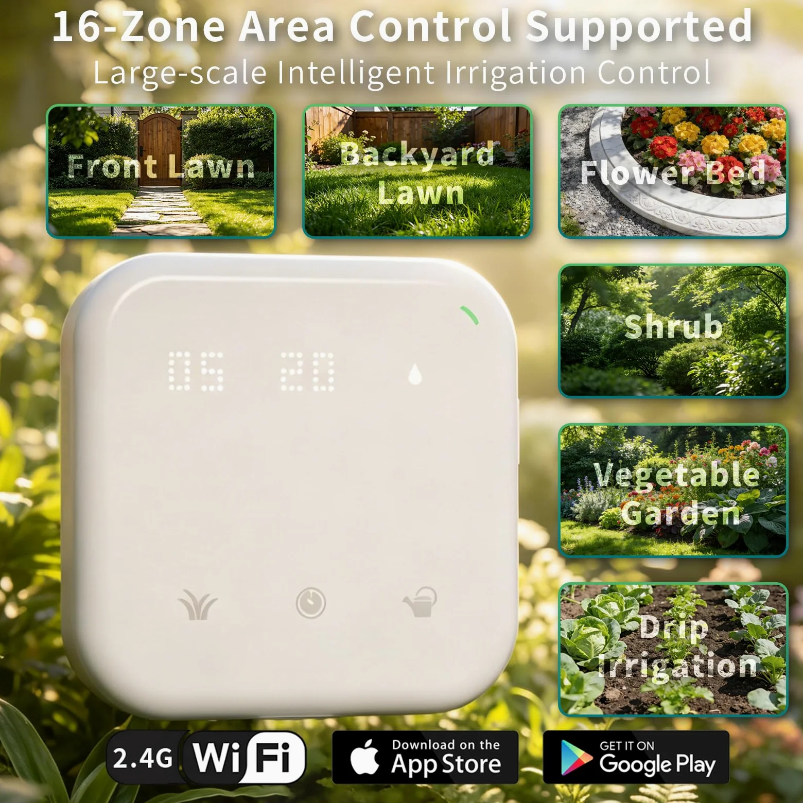 Netro Contrôleur d'arroseur intelligent Spark, WiFi, fonction météo, accès à distance (16 zones)