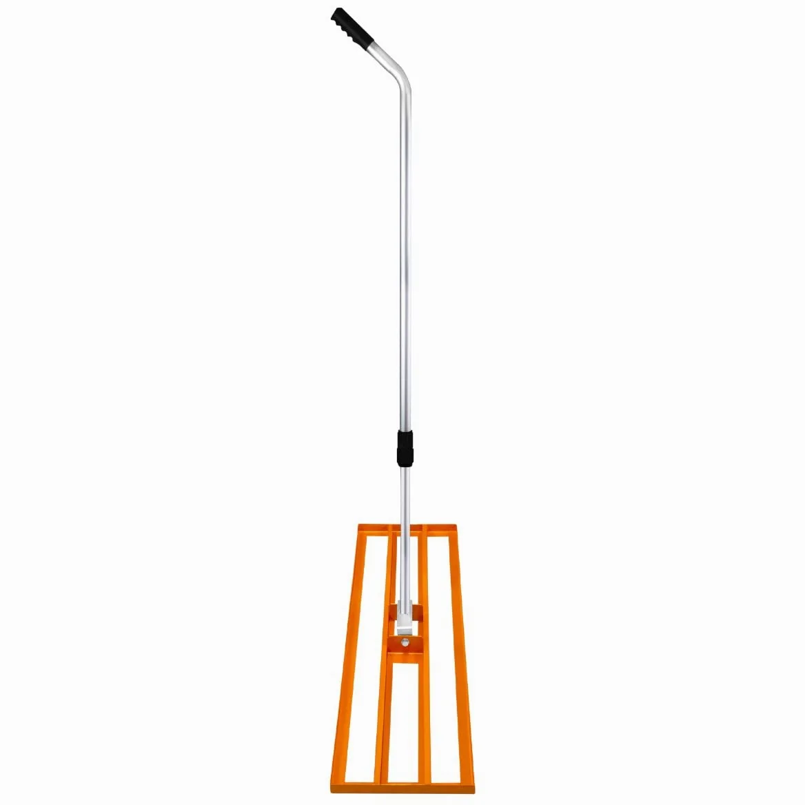 Râteau de Nivellement de Pelouse en Acier inoxydable Orange 100 cm Largeur -Parfait pour Mettre à plat : Cour de golf,terrains de Sports Jardin,Aménagement Extérieur - Manche Extensible Jusqu'à 190cm