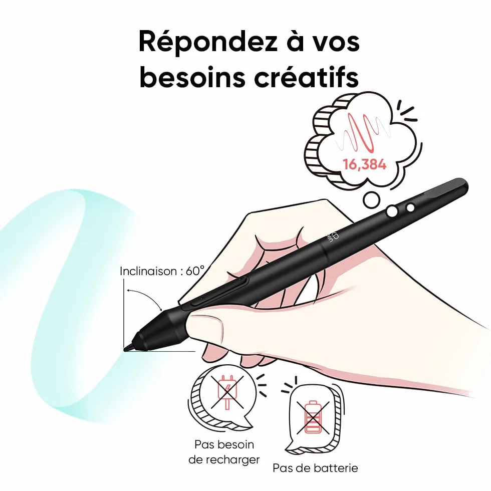 XPPen Deco mini7 v2 Tablette Graphique 7 Pouces 16k Niveaux de Pression Dessin sans Écran