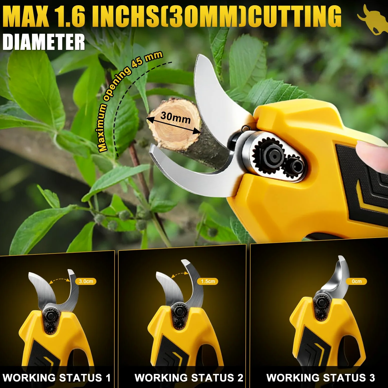 Mini Tronconneuse avec Perche 8 Pouces & Secateur Electrique 28 mm | Telescopique, pour Dewalt 18 V, 20 V Batterie, 4 en 1 Élagueuse sur Perche, Portée Maximale 4,5 m