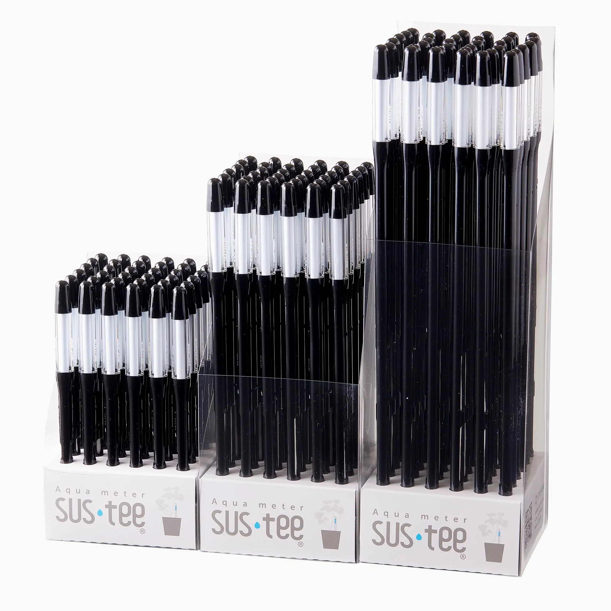 Sustee Aquameter - Grand - Noir - Lot de 36 - Humidimètre du sol sans rinçage pour plantes en pot - Capteur d'eau des plantes - Rechargeable