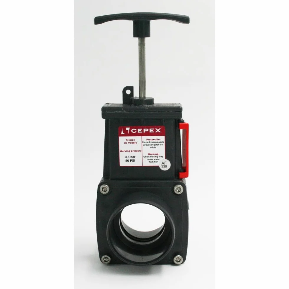 Vanne guillotine PVC ø 50 mm pour bassin aquatique aquaponie