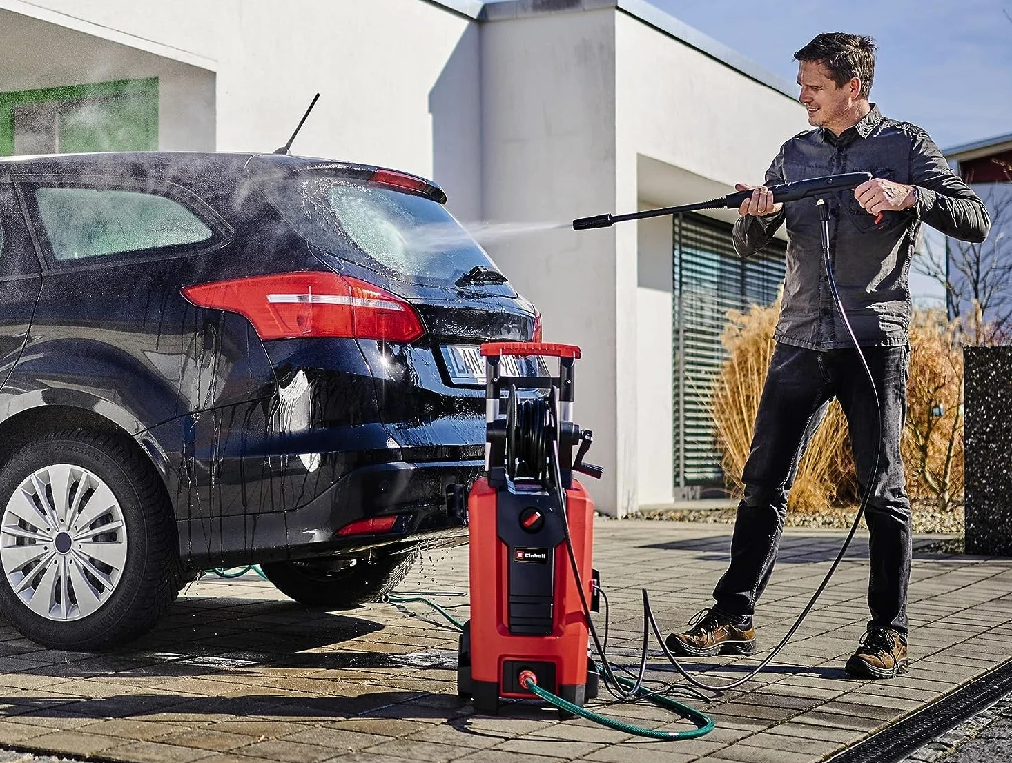 Einhell Nettoyeur Haute Pression Te-HP 170 | 2 300 W | 170 bars | Système Quick-Couple | Tuyau haute pression | Pistolet | Lance | Buses diverses | Brosse