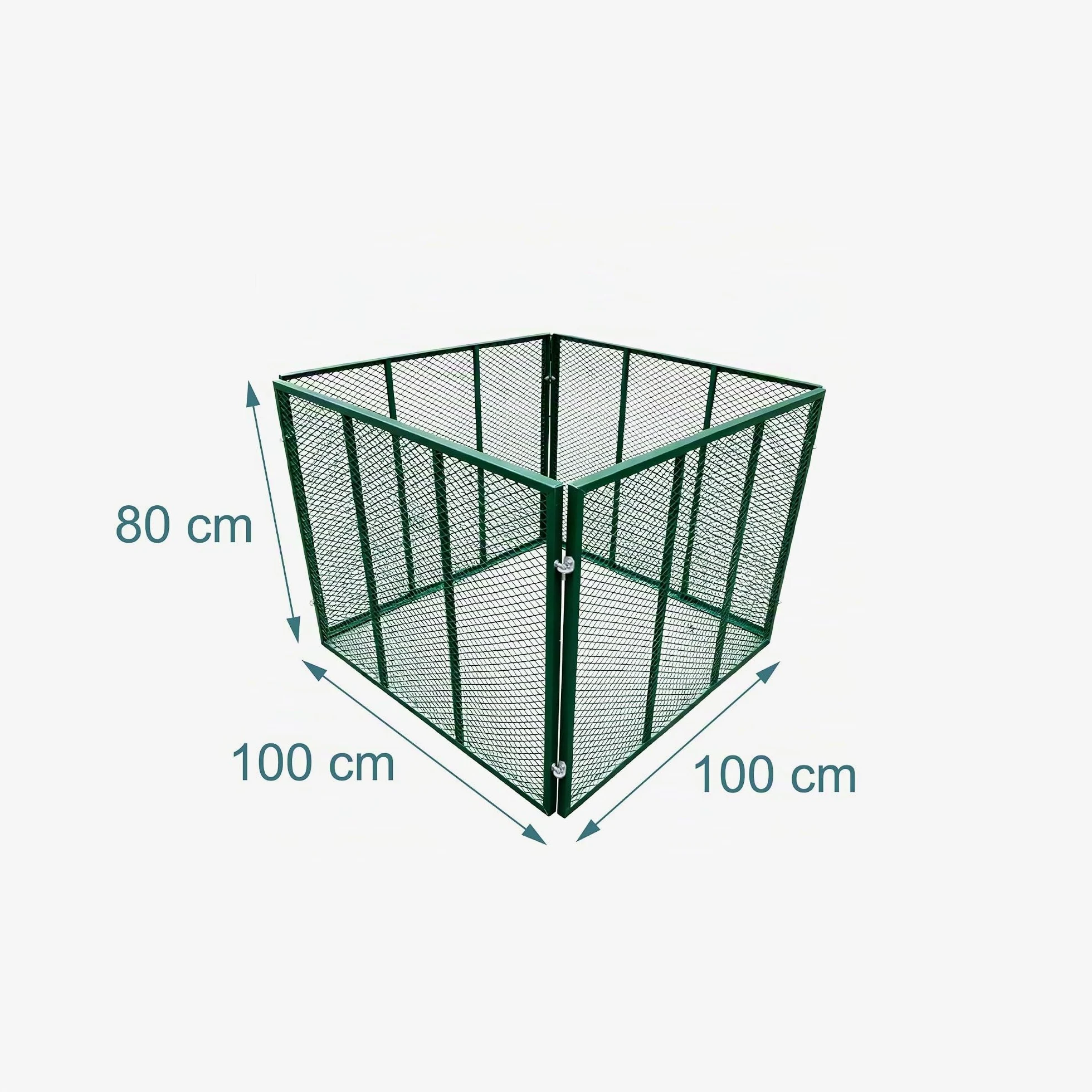 Relaxdays composteur en métal Vert, 800 L, Treillis Acier, 80 x 100 x 100 cm, composteur de Jardin Bio