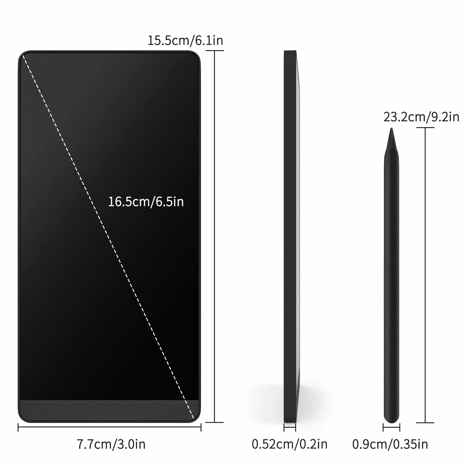 Tablette d'écriture LCD 16,5 cm bloc-notes numérique réutilisable pour adultes et enfants