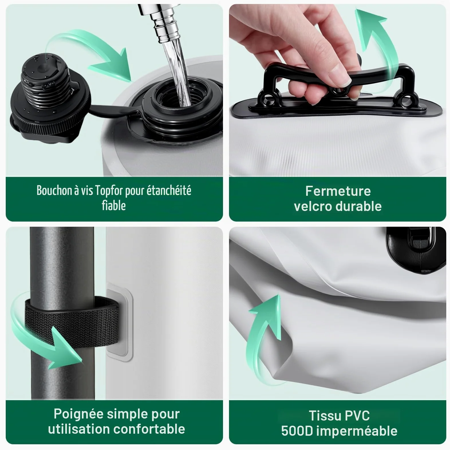 Paquet de 4 Poids de Water Bag Gazebo,Sacs de Poids Robustes pour Pieds de tonnelle,Réutilisable, Sacs de lestage pour Gazebos/Tentes de Jardin,Poids pour Jambes, tentes Pare-Soleil, Parasol