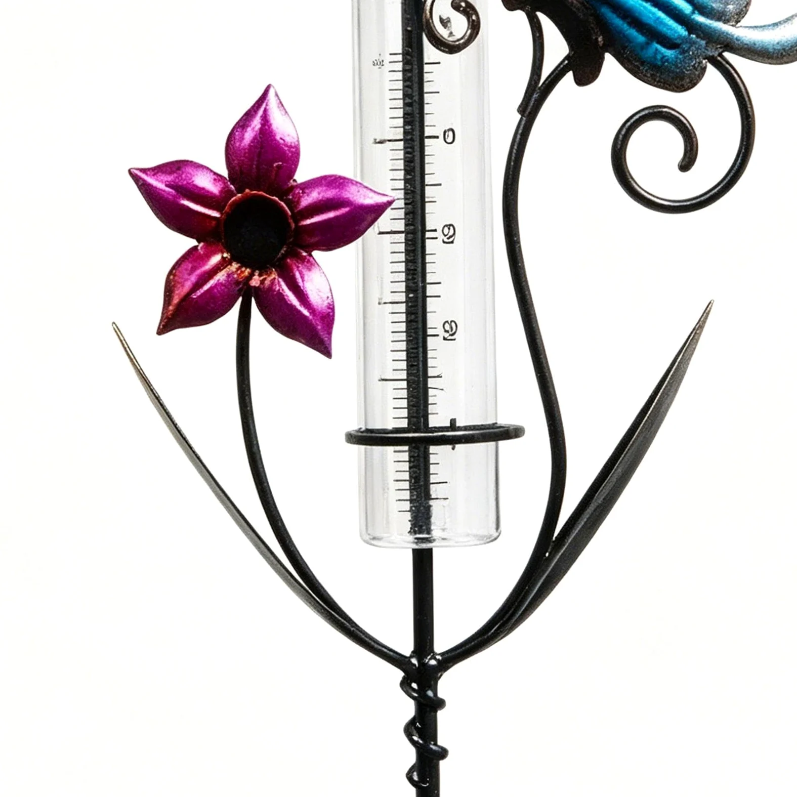 Pluviomètre d'extérieur décoratif Décoration Pluviomètre Design Papillon Et | Jauge de Mesure de Pluie Pour l'Extérieur, Jardin, Pelouse, Cour, Terrasse, Patio, Clôture et