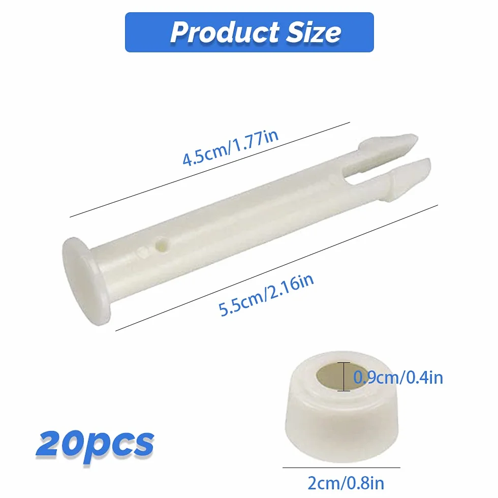 Lot de 20 goupilles de joint de piscine en plastique et joints en caoutchouc pour piscines hors sol Intex 33-61 cm