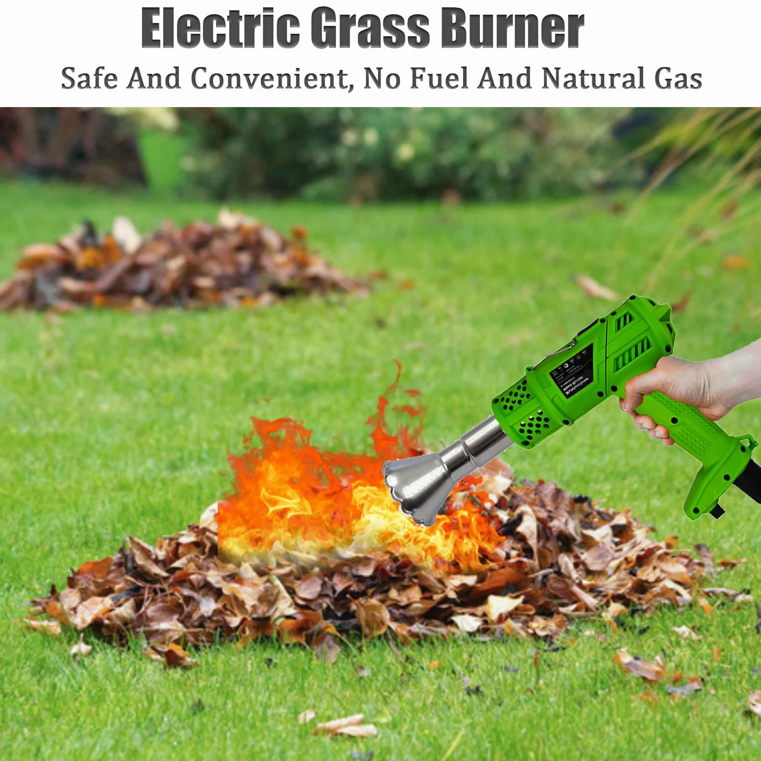 Désherbeur électrique 3 en 1 de 1500 W avec haute température de puissance réglable, buse de rechange pour désherbage de flamme, toiture et fonte de la glace – Sûr, respectueux de l'environnement