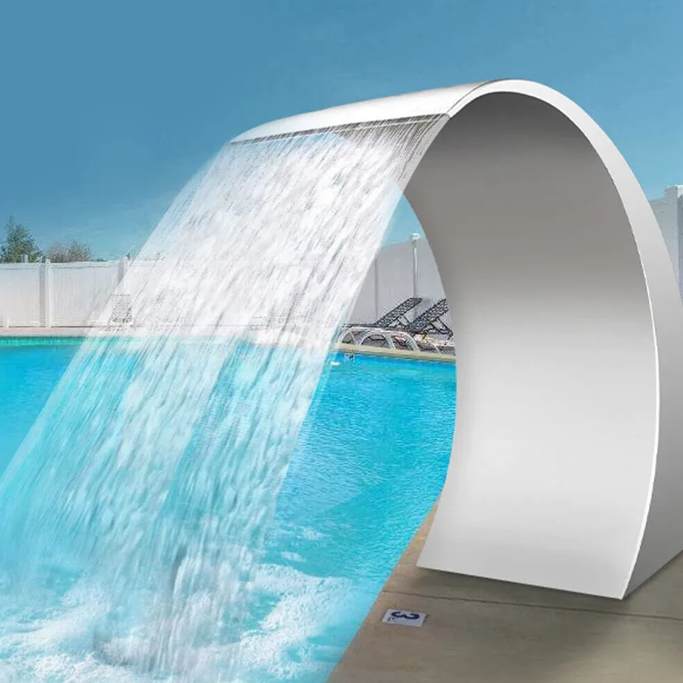Fontaine de piscine en acier inoxydable - Douche cascade - 30 x 60 cm