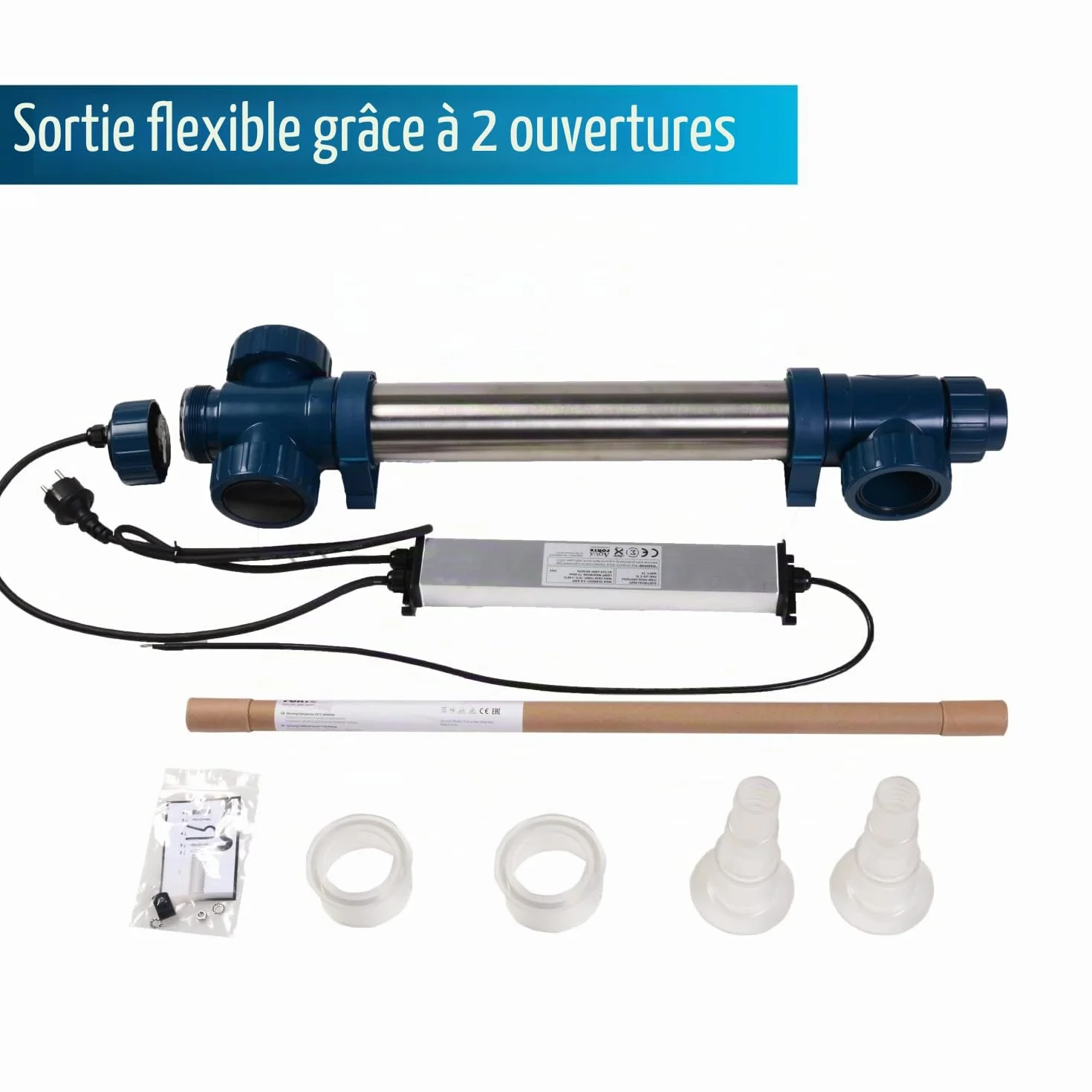 AquaForte Stérilisateur de bassin UV-C T5 75 W 76 x 20 x 13 cm argenté