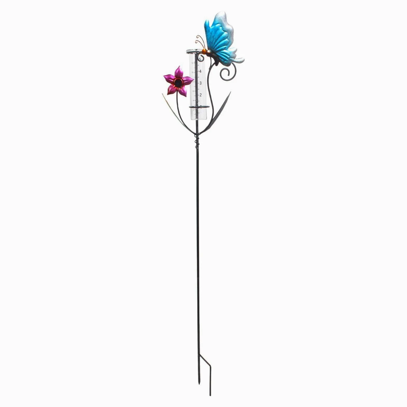 Pluviomètre d'extérieur décoratif Décoration Pluviomètre Design Papillon Et | Jauge de Mesure de Pluie Pour l'Extérieur, Jardin, Pelouse, Cour, Terrasse, Patio, Clôture et