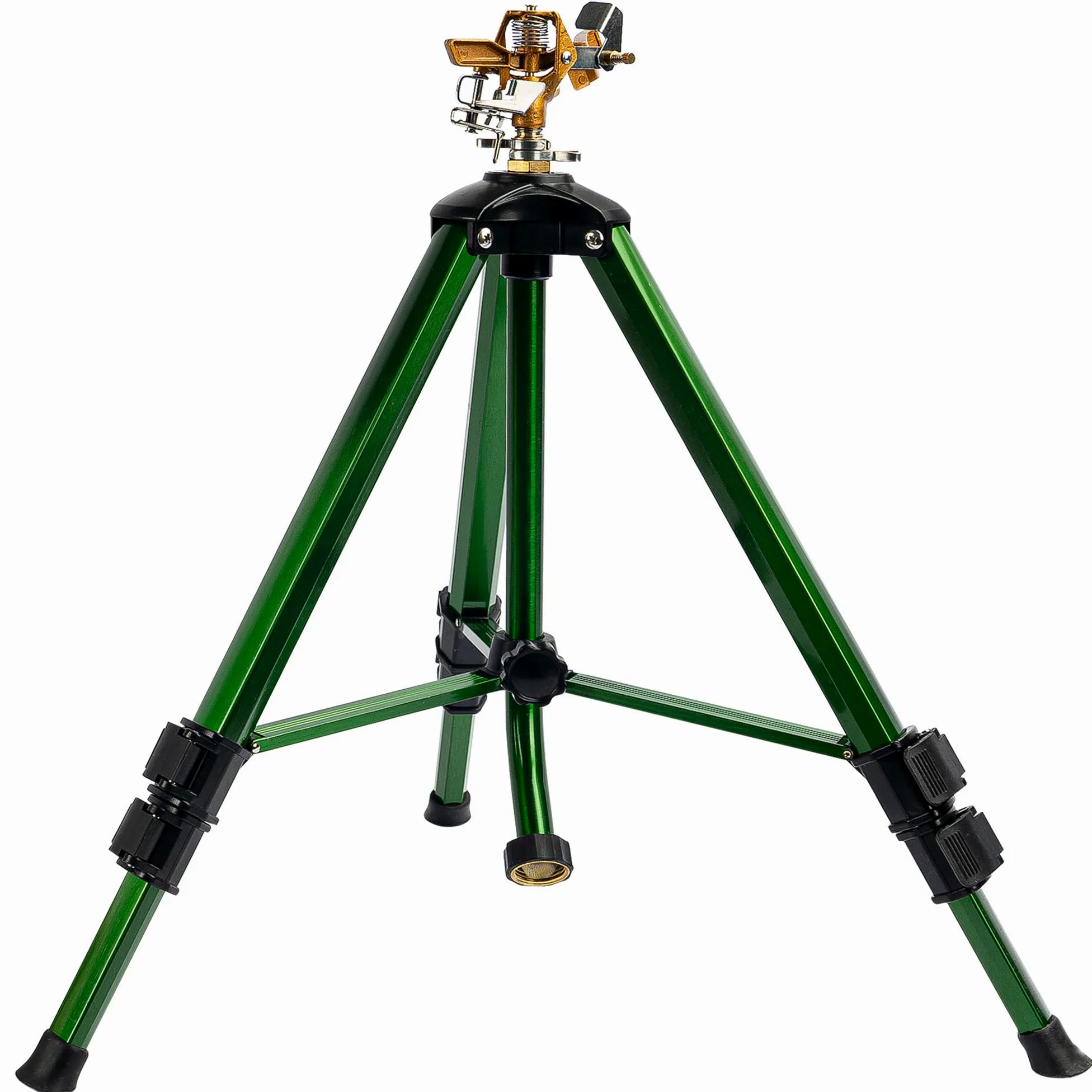 Hourleey Arroseur à Impact sur Base trépied, arroseurs en Laiton Robuste pour Cour, pelouse, Jardin, Couverture de Grande Surface de 0 à 360 degrés, connecteurs d'extension de 1,9 cm, verrous à