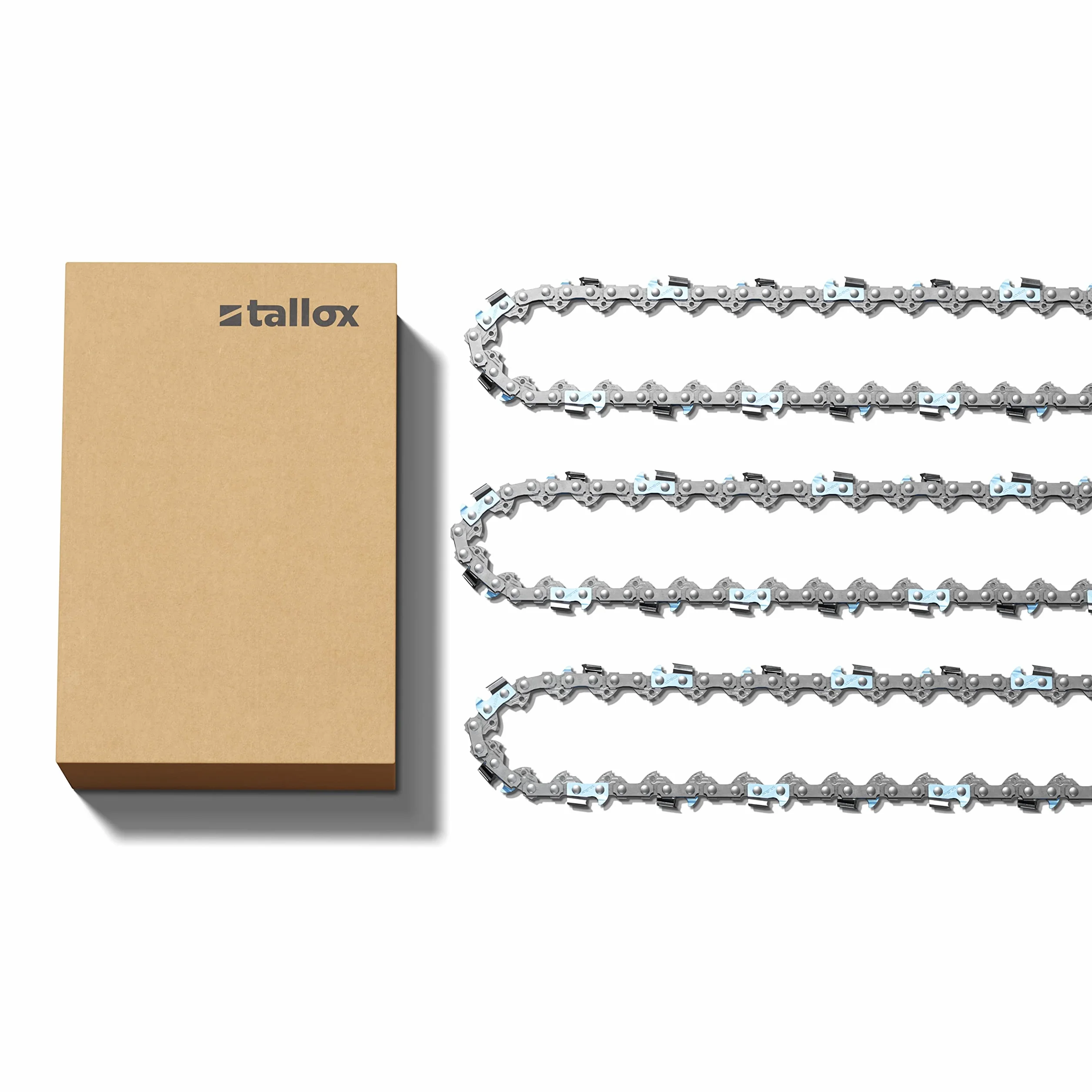 3 tallox Chaînes de tronçonneuses à gouges carrées 3/8" 1,6 mm 66 maillons longueur de guide-chaîne 45 cm compatible avec Stihl