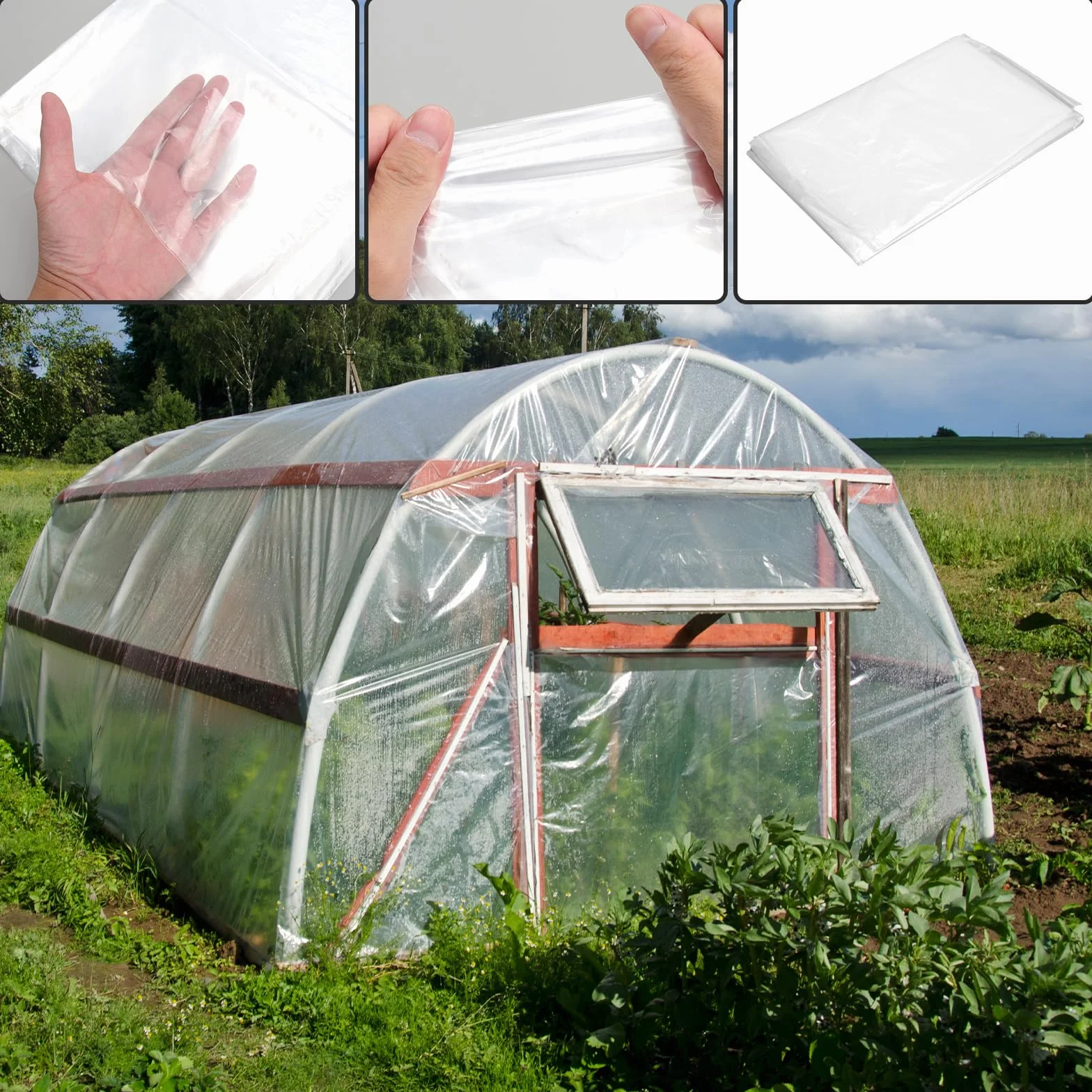 Film de serre en polyéthylène 2 x 3 m transparent indéchirable VOSSOT