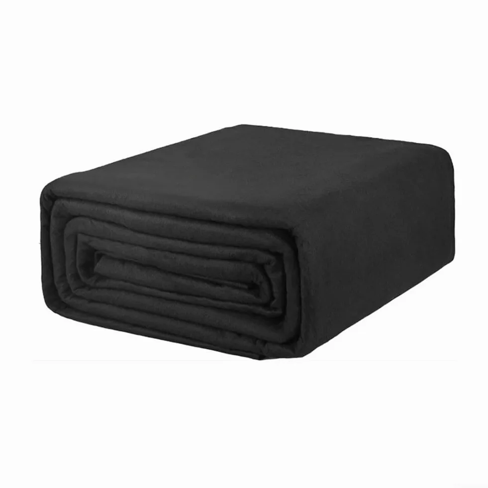 Tapis de sol carré de 4 x 4 m - Résistant à l'humidité et antidérapant - Pour piscines extérieures, spas, débris - En polyester - Noir - 2 x 3 m - 3 x 3 m - 3 x 4 m (4 x 4 m)