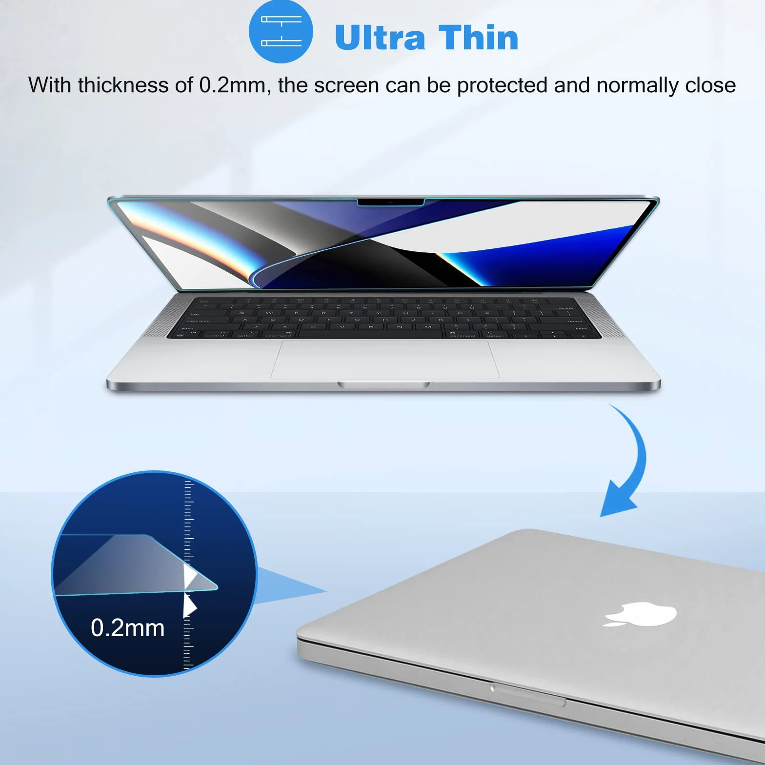 ProCase Verre Trempé pour MacBook Pro 14.2 2024 M4, 9H Film Protection
