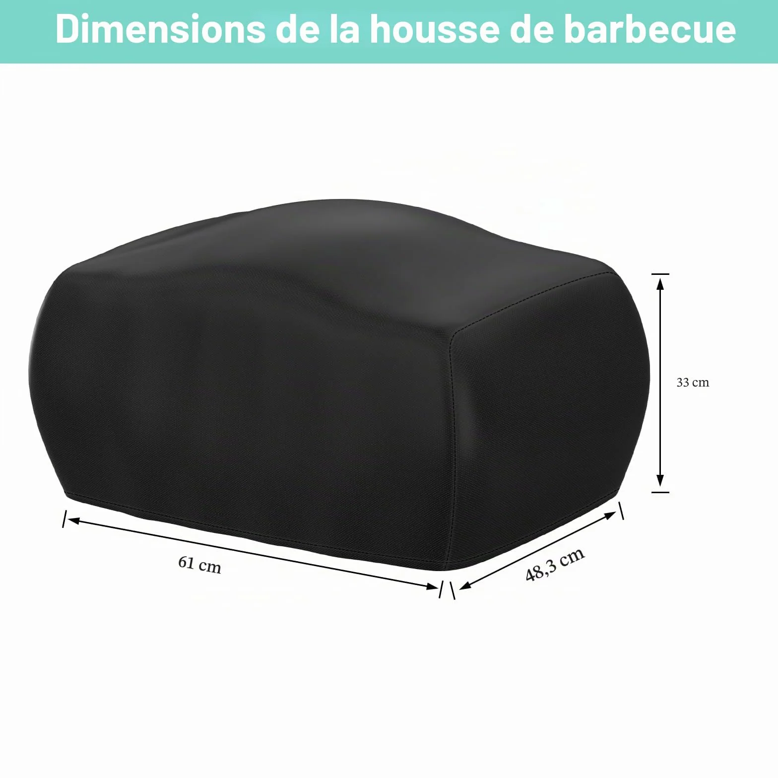 Housse de Gril Ninja Woodfire OG701EU Oxford étanche à la poussière 24"×19"×13" avec Bande élastique