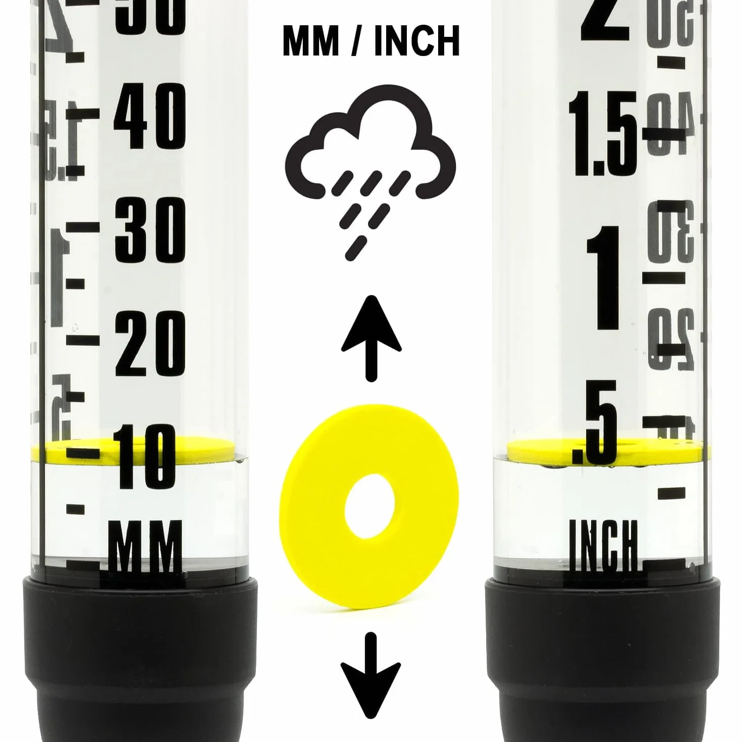 CKB LTD Pluviomètre avec Piquet pour Extérieur - Mesure Extra Large de la Pluie avec Double Échelle et Piquet au Sol pour Pelouses, Jardins, Fermes et Terrains de Golf 100 cm de Haut
