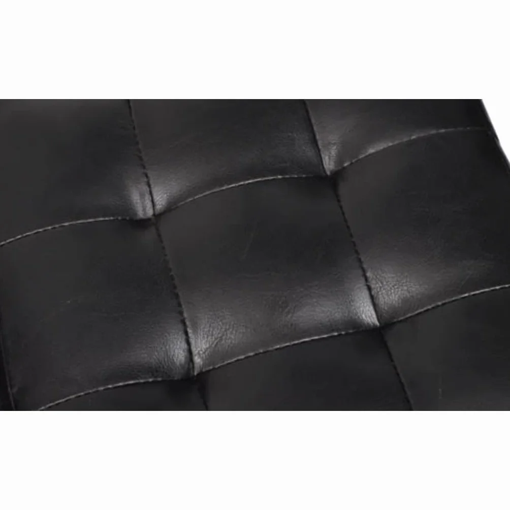 Pouf Cube Capitonné Noir Similicuir Salon Canapé Siège Repose-Pied vidaXL