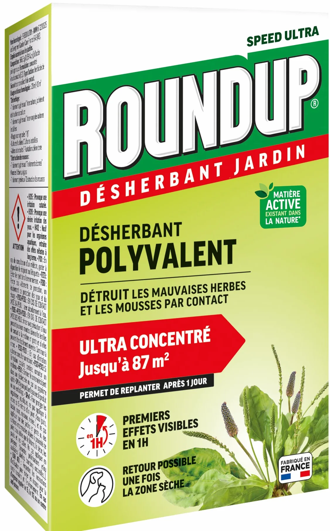 ROUNDUP Désherbant Concentré 2-en-1 Mauvaises Herbes Mousses 200ml