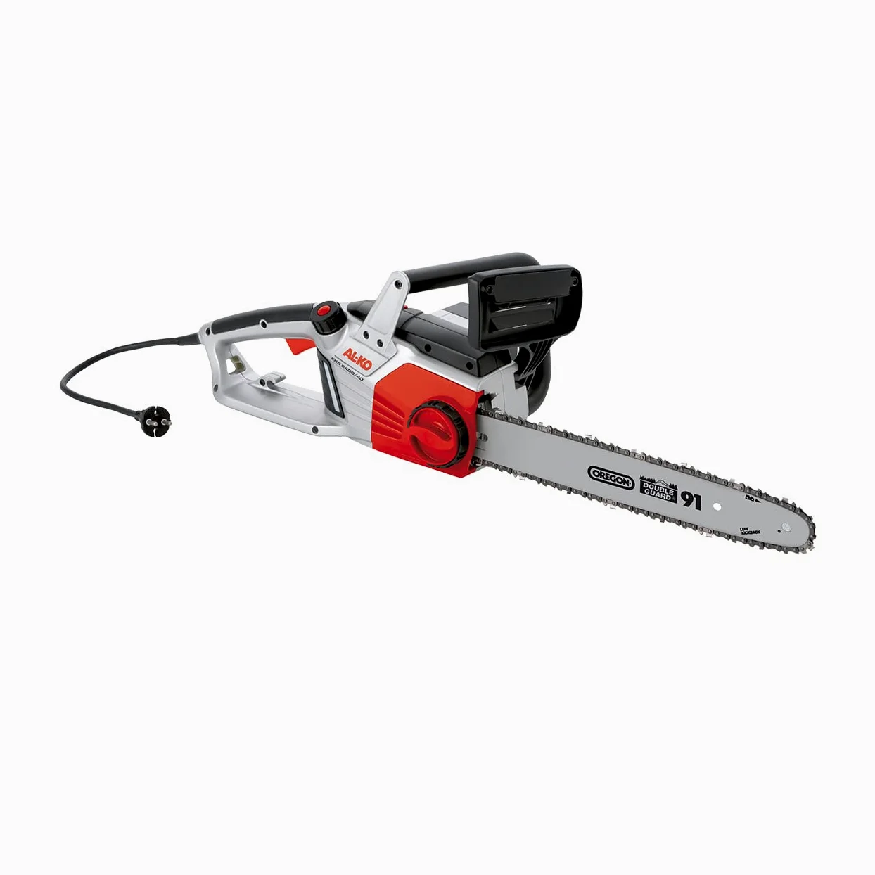 AL-KO tronçonneuse électrique EKS 2400/40, moteur électrique d'une puissance de 2.400 W, longueur de coupe de 40 cm, dispositif de tendeur rapide pour une tension ou un échange sans outil de la chaîne, et lubrification automatique de la chaîne.