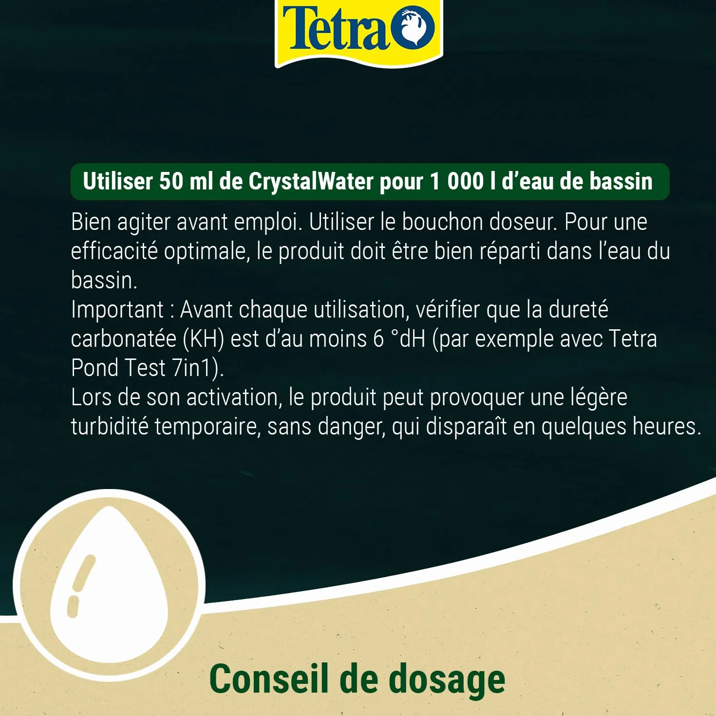 Tetra Pond CrystalWater Clarificateur d'Eau de Bassin 1 L