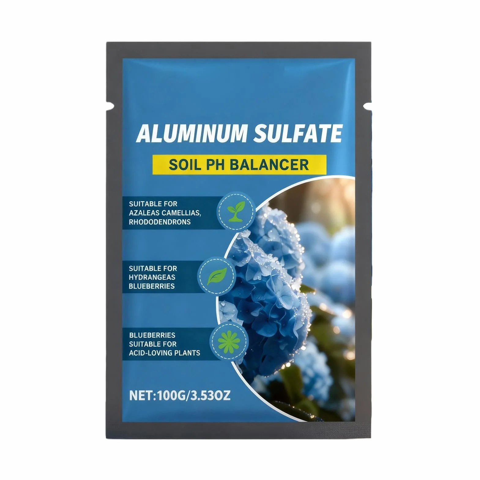D'engrais Pour Hortensia Devenir Bleu 14x20 Cm Hydrangea Blueing Plant Acidifiant Amendements Doux Abaisseur PH Du Sol En Sulfate D'aluminium Jardins Et Étangs