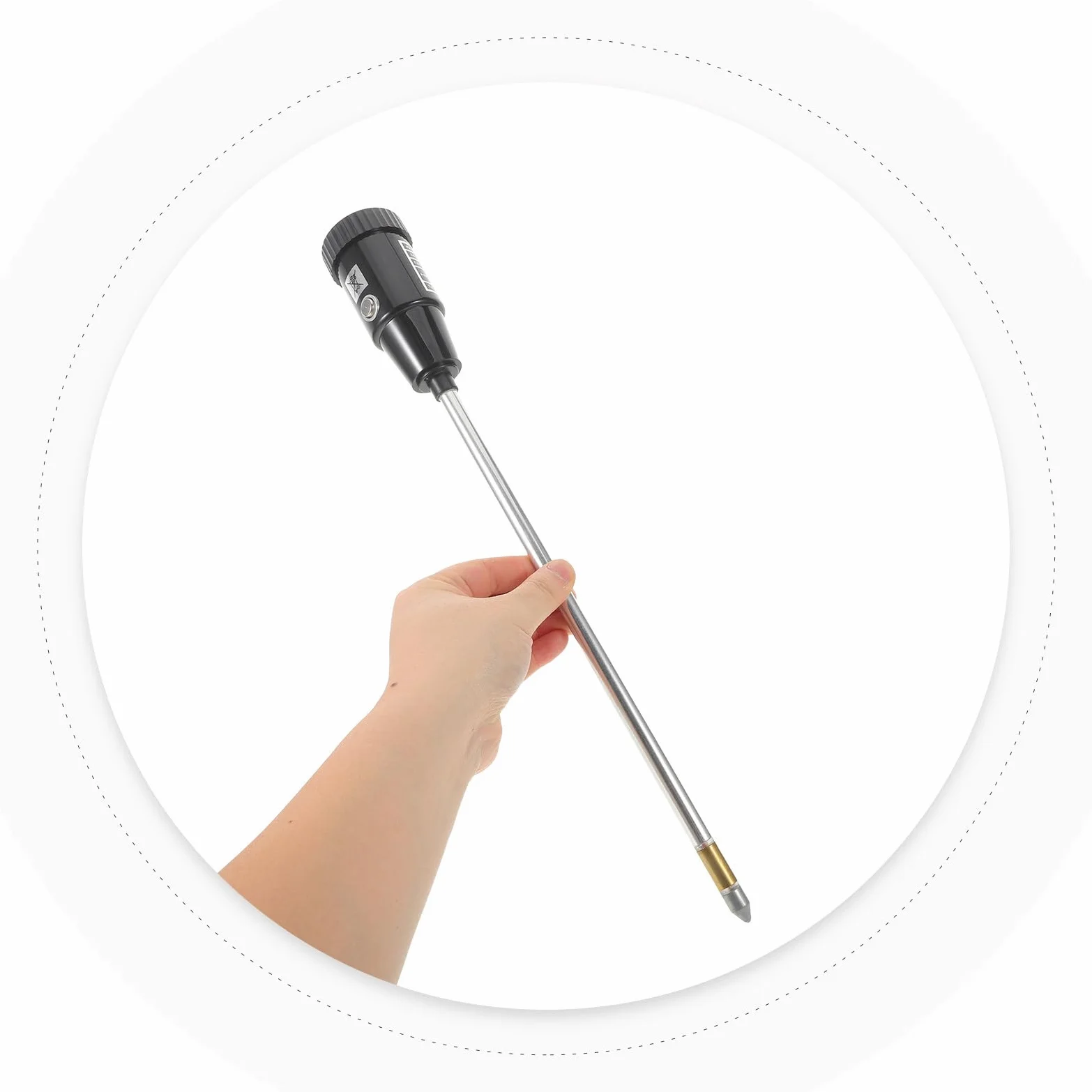 Testeur de Sol 2-en-1 Ph et Humidité avec Sonde de 30cm, Construction Robuste en Cuivre et Aluminium, Design Portable pour Jardin Extérieur et Plantes D'intérieur