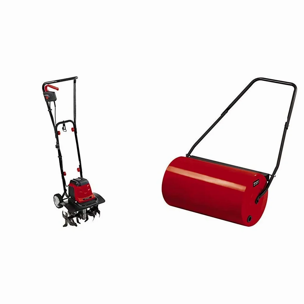 Einhell Motobineuse électrique GC-RT 1440 M (1400 W, Largeur de travail 40 cm, 20 cm) & Rouleau à gazon GC-GR 57 (Epaisseur du métal 1,5 mm, Largeur rouleau 57 cm, Diamètre du rouleau 32 cm)