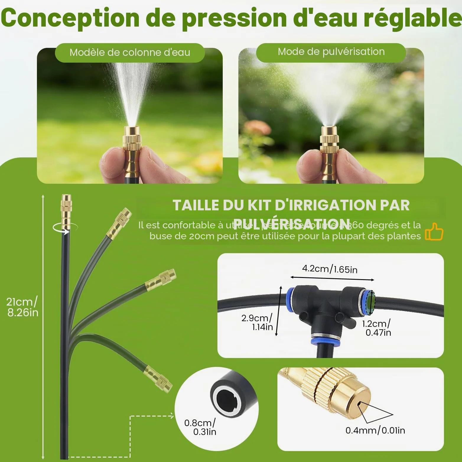 Système d'Irrigation Goutte à Goutte 30M,Irrigation À 360° | Réglage Précis Du Brouillard D'Eau,Installation Facile,Système D'Irrigation Jardin Pour Terrasse,Serre,Jardin Balcon