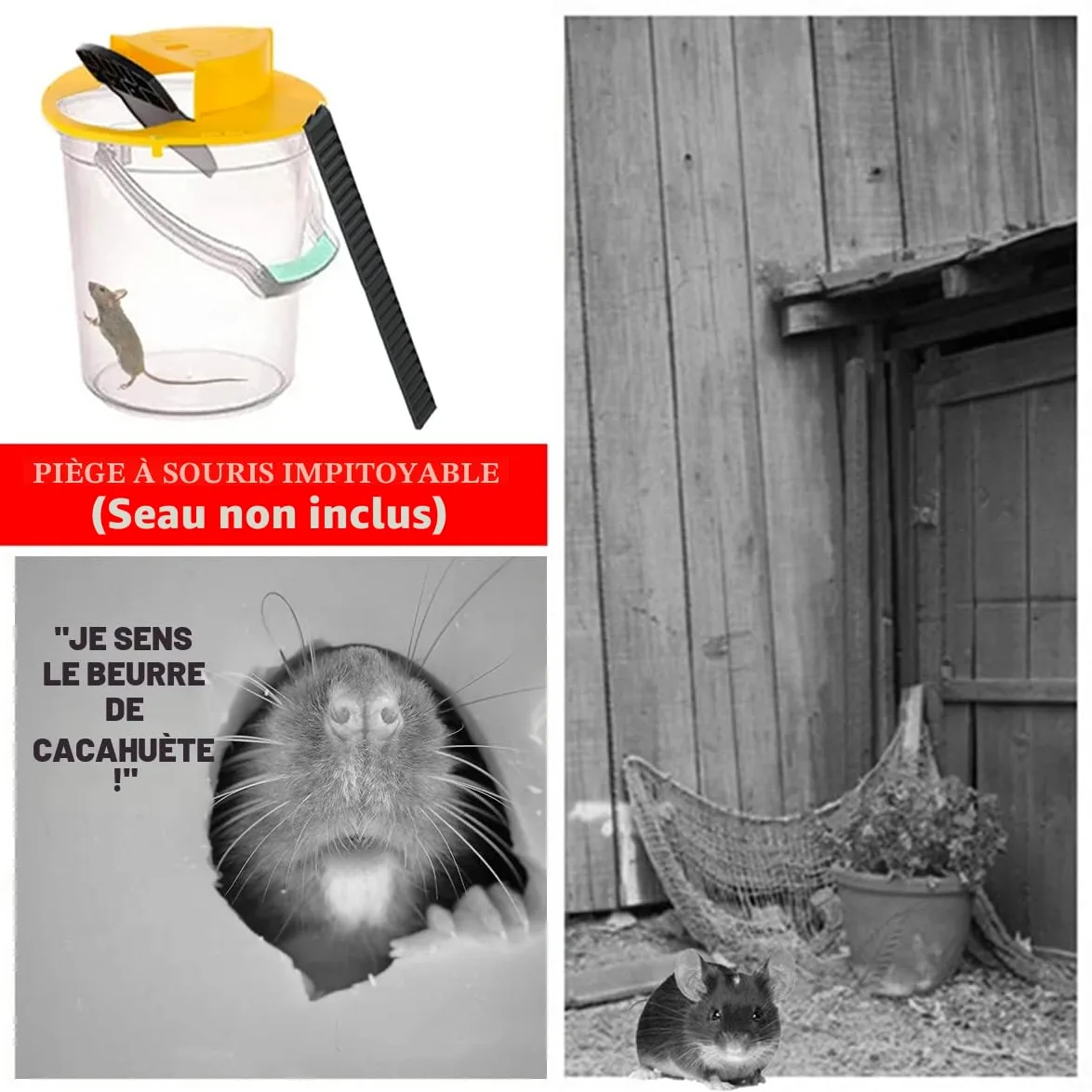 [Mise à Jour] Piège à Souris, piège à Rats avec réinitialisation Automatique Multi-Fpiège/piège Humain intérieur extérieur sans lac Kill Compatible avec Seau de 5 litres (3Pcs Yellow)